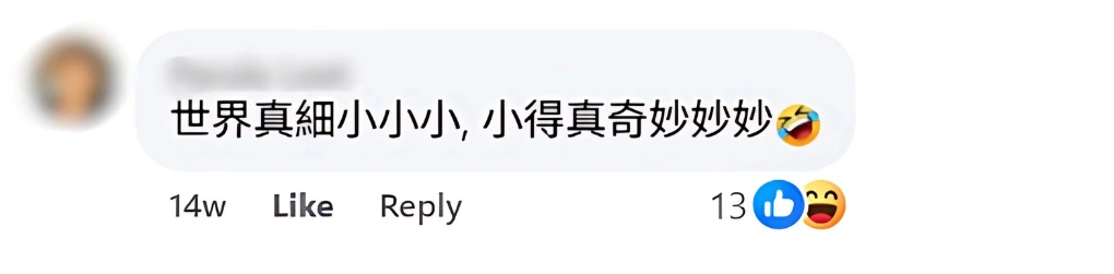Facebook 评论区截图，网友感叹世界之小让男子买回失车