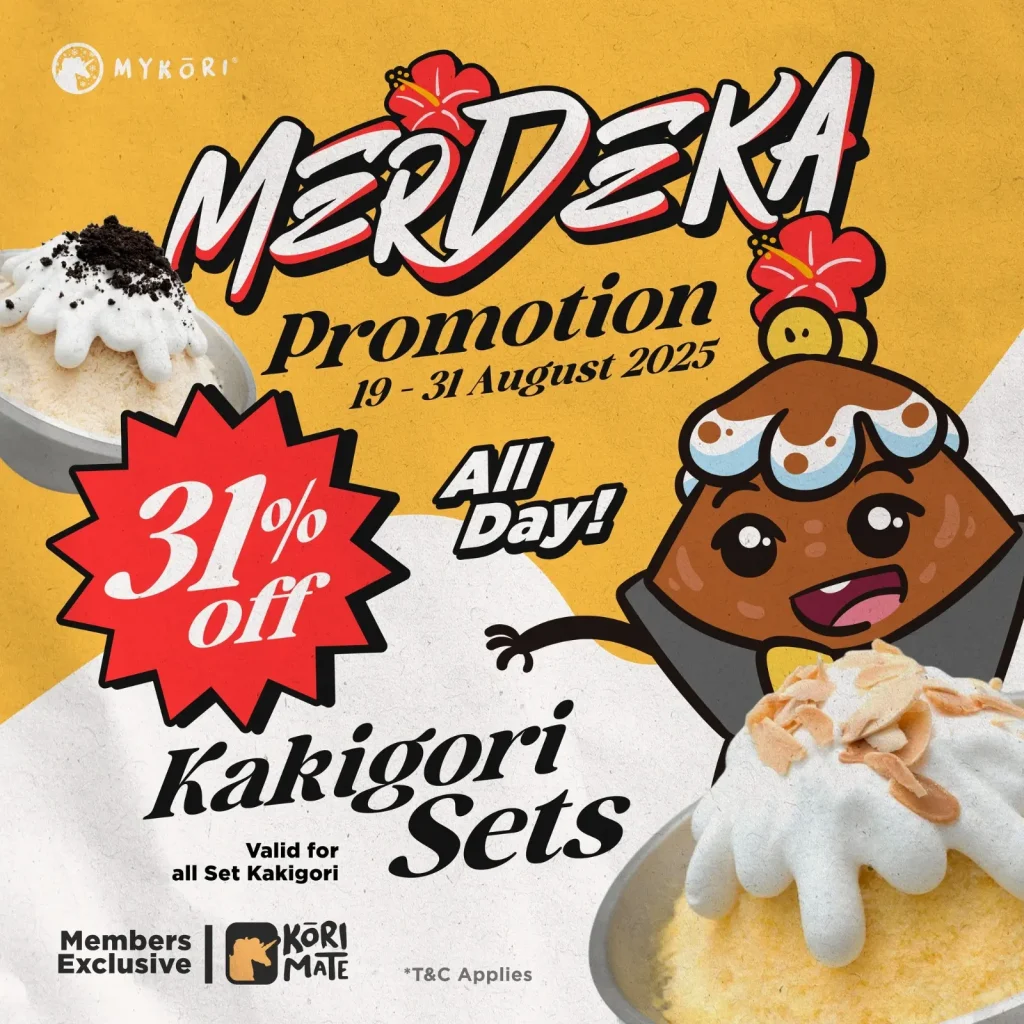 Mykori Merdeka 优惠，8 月 19–31 日 Kakigori 套餐 31% 折扣