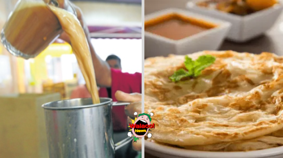 马来西亚人气美食 拉茶配Roti Canai咖喱酱汁