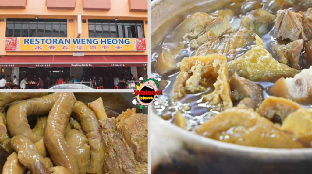 巴生永香瓦煲肉骨茶餐馆外观，招牌猪肠与瓦煲汤底广受欢迎