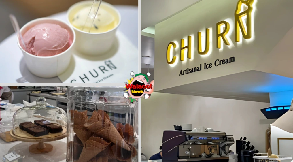 雪隆 CHURN 冰淇淋店，多款手工口味与甜点展示