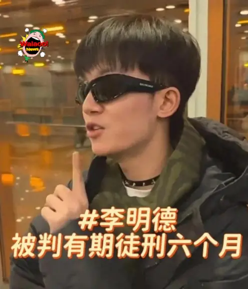 李明德身穿外套戴墨镜，被判有期徒刑六个月