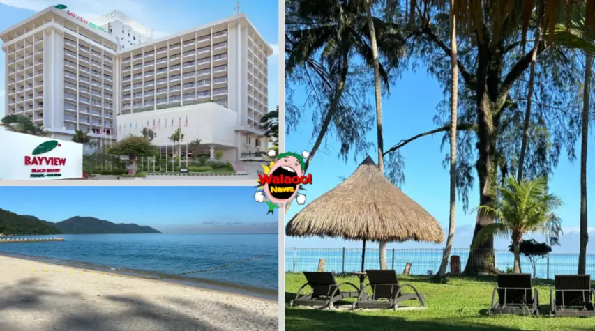 Bayview Beach Resort 槟城海景酒店 外观建筑配套沙滩与草坪座椅
