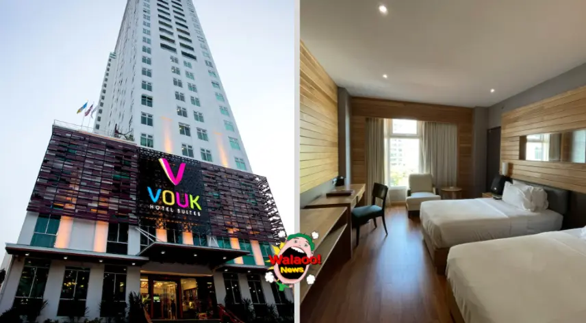 槟城 Vouk Hotel Suites 高楼外观与温馨客房，现代设计宽敞舒适